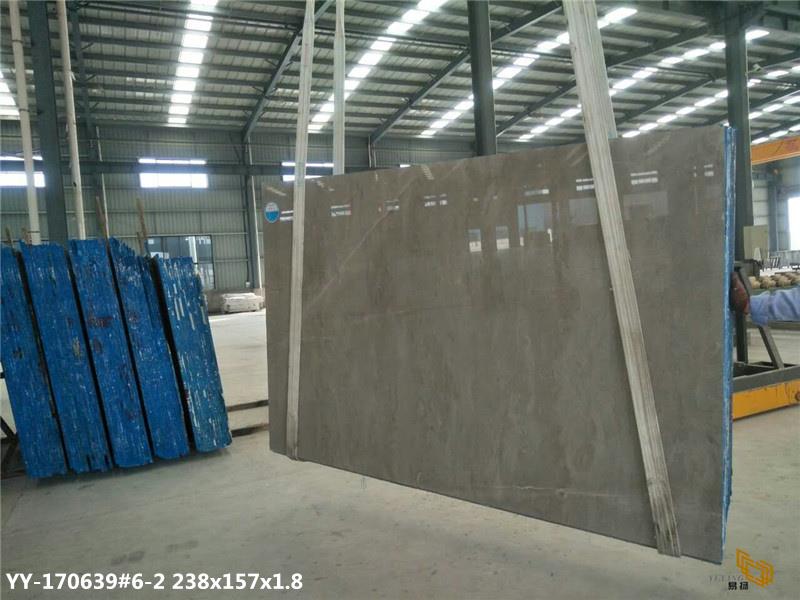 China Caesar Grey Marble Slabs in Stock For Sale with Newly Cut