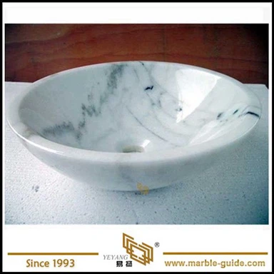 Calacatta White Marble Stone Basin til Badeværelse, Køkken