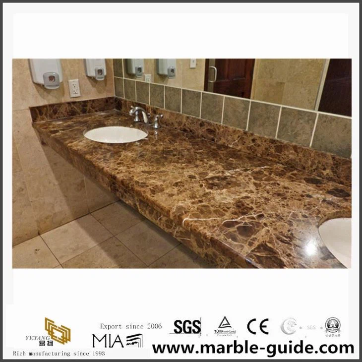Dark Emperador Bathroom Vanity Top Bullnose Edge