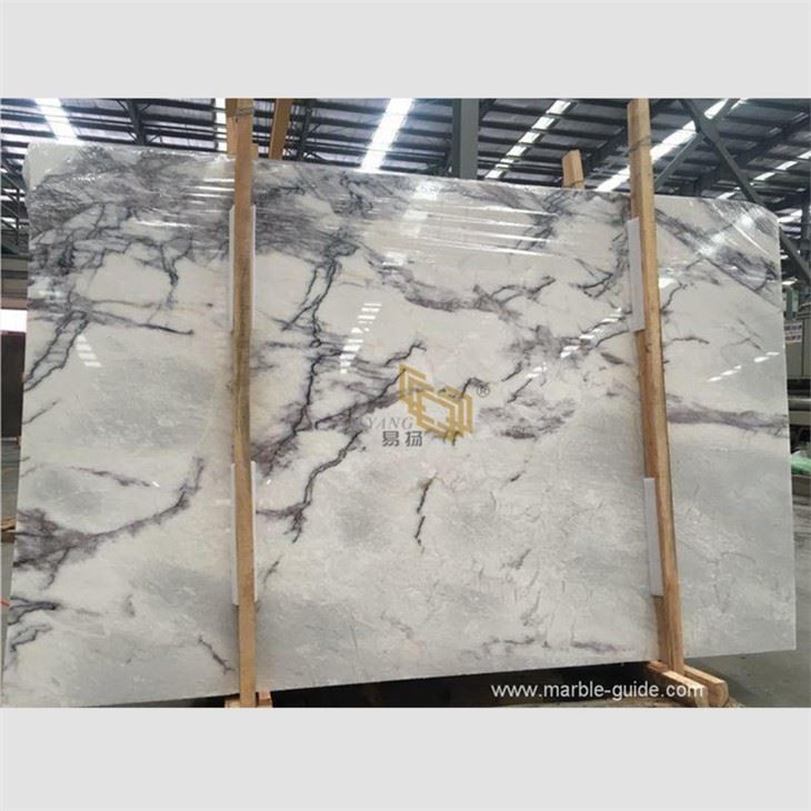 Polished Lilac White Marble Tile For Flooring